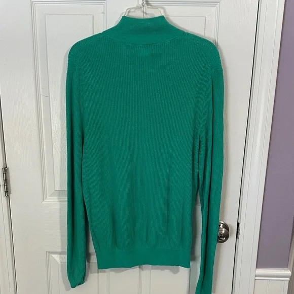 Brooks Brothers Turquoise Knit Half-Zip Sweater - Picture 3 of 5